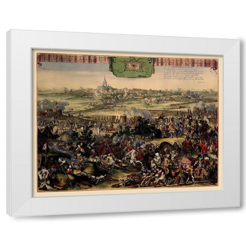 Naarden Siege Picture Netherlands - DeHooghe 1673 White Modern Wood Framed Art Print by De Hooghe