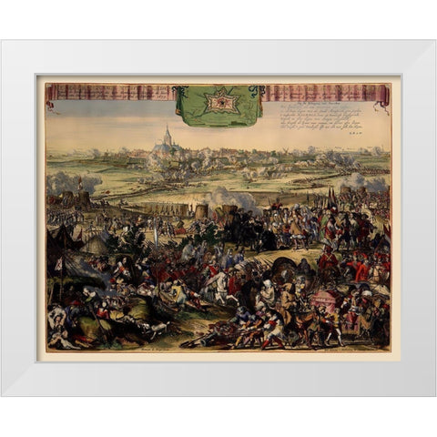 Naarden Siege Picture Netherlands - DeHooghe 1673 White Modern Wood Framed Art Print by De Hooghe