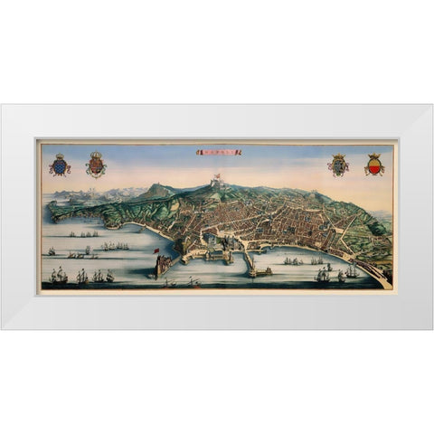 Naples Italy - Mortier 1704 White Modern Wood Framed Art Print by Mortier
