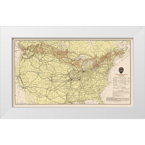 Canadian Pacific Railway with Connections 1912 White Modern Wood Framed Art Print by Poole