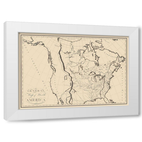 North America - Collot 1796 White Modern Wood Framed Art Print by Collot