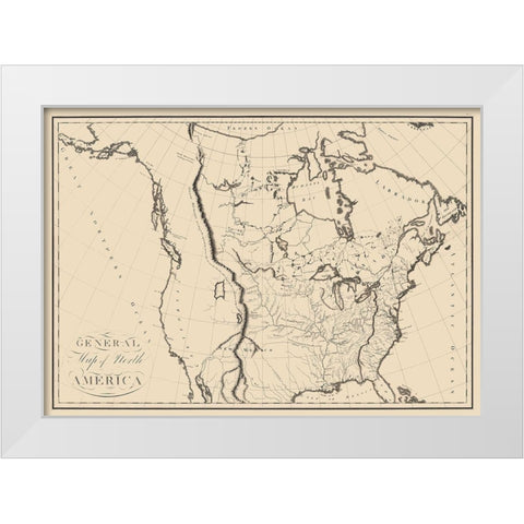 North America - Collot 1796 White Modern Wood Framed Art Print by Collot