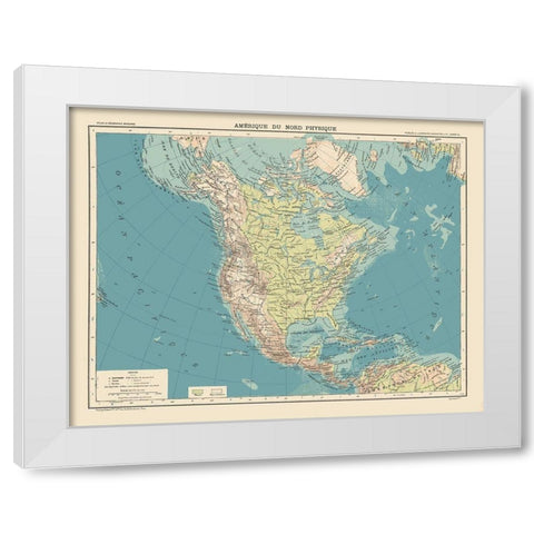 Physical of North America - Schrader 1908 White Modern Wood Framed Art Print by Schrader