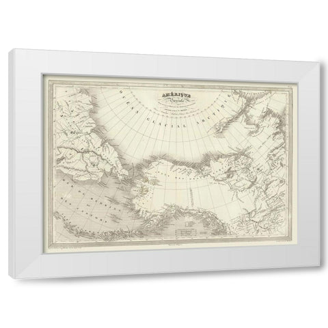 North America - Monin White Modern Wood Framed Art Print by Monin