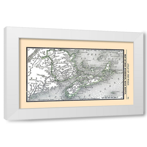 New Brunswick Canada - Alden 1886 White Modern Wood Framed Art Print by Alden
