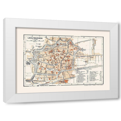 Europe Leeuwarden Netherlands - Baedeker 1910 White Modern Wood Framed Art Print by Baedeker