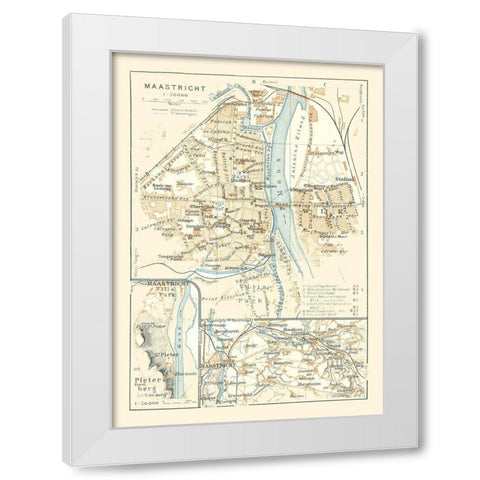 Europe Maastricht Netherlands - Baedeker 1910 White Modern Wood Framed Art Print by Baedeker