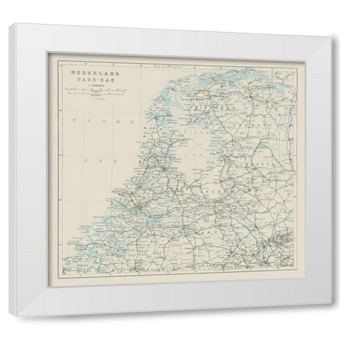 Northern Netherlands Europe - Baedeker 1910 White Modern Wood Framed Art Print by Baedeker