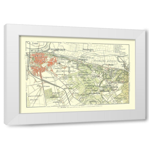 Southern Netherlands Europe - Baedeker 1910 White Modern Wood Framed Art Print by Baedeker