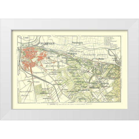 Southern Netherlands Europe - Baedeker 1910 White Modern Wood Framed Art Print by Baedeker