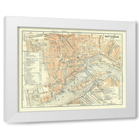 Europe Rotterdam Netherlands - Baedeker 1910 White Modern Wood Framed Art Print by Baedeker