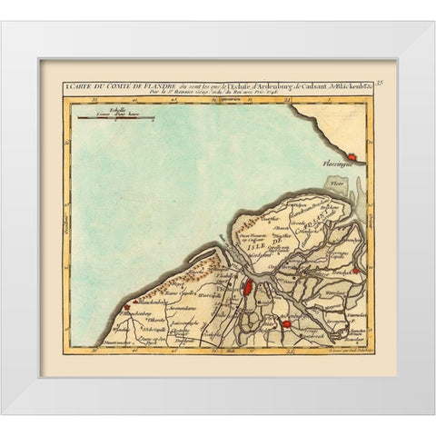 Sluis Environs Netherlands - Robert 1748  White Modern Wood Framed Art Print by Robert