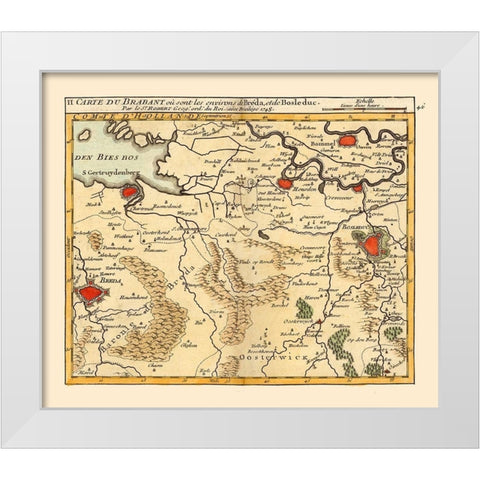 Breda Environs Netherlands - Robert 1748  White Modern Wood Framed Art Print by Robert