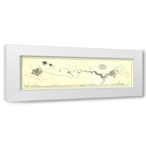 Central America Nicaragua Canal Atlantic Pacific White Modern Wood Framed Art Print by Menocal