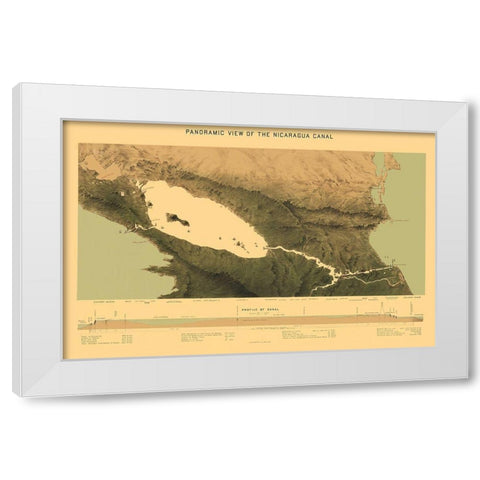Central America Nicaragua Canal Panoramic White Modern Wood Framed Art Print by Bien