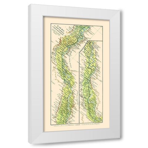 Nile Abu Qurqas Nagaa Hammadi Egypt - Baedeker White Modern Wood Framed Art Print by Baedeker