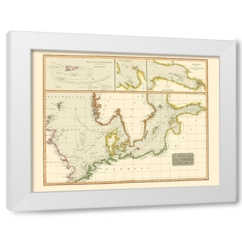 Scandinavia North Baltic Seas Nautical White Modern Wood Framed Art Print by Thomson