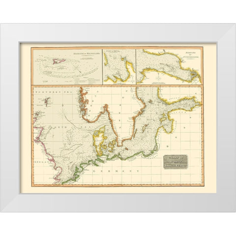 Scandinavia North Baltic Seas Nautical White Modern Wood Framed Art Print by Thomson