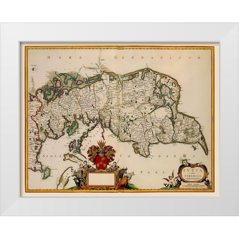 Scandinavia Norway Denmark - Blaeu 1662 White Modern Wood Framed Art Print by Blaeu