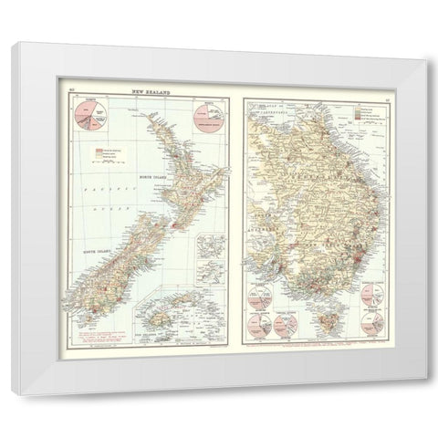 Oceania Imports Exports New Zealand Australia White Modern Wood Framed Art Print by Newnes