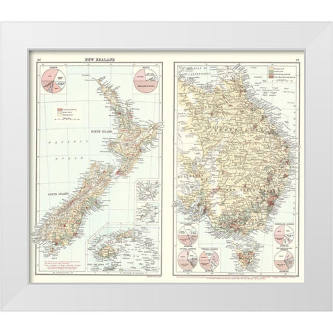 Oceania Imports Exports New Zealand Australia White Modern Wood Framed Art Print by Newnes