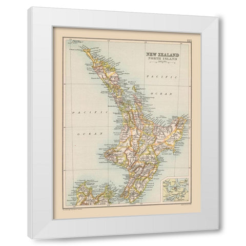 North Island New Zealand Oceania - Bartholomew White Modern Wood Framed Art Print by Bartholomew
