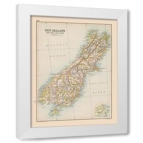 South Island New Zealand Oceania - Bartholomew White Modern Wood Framed Art Print by Bartholomew