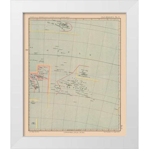 Oceania Samoa Tahiti - Streit 1913 White Modern Wood Framed Art Print by Streit