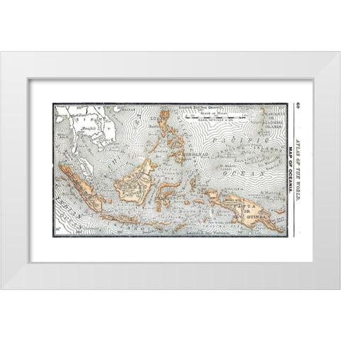 Oceania - Alden 1886 White Modern Wood Framed Art Print by Alden