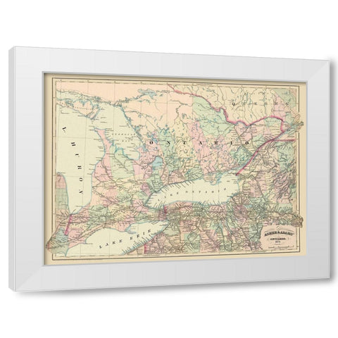 Ontario Canada - Asher 1874 White Modern Wood Framed Art Print by Asher