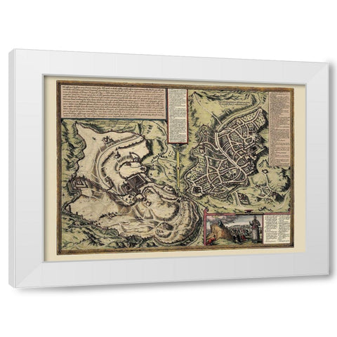 Jerusalem Israel - Hogenberg 1575 White Modern Wood Framed Art Print by Hogenberg