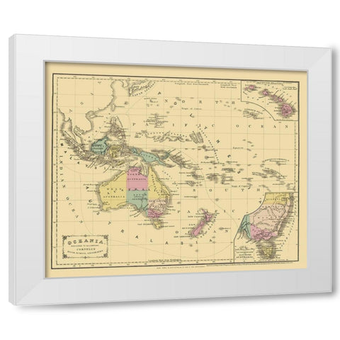Pacific Oceania - Appleton 1856 White Modern Wood Framed Art Print by Appleton