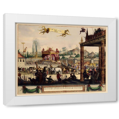 Mogul Procession Lahore Pakistan Asia - 1650 White Modern Wood Framed Art Print by Unknown