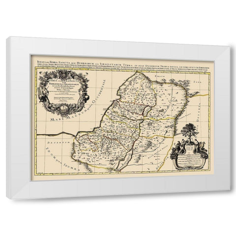 Palestine Israel - Jaillot 1874 White Modern Wood Framed Art Print by Jaillot