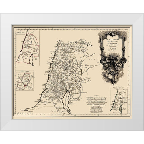 Palestine Israel - Remondini 1783 White Modern Wood Framed Art Print by Remondini