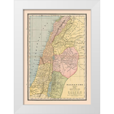 Middle East Palestine Israel - Cram 1888 White Modern Wood Framed Art Print by Cram