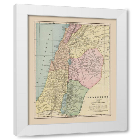 Middle East Palestine Israel - Cram 1892 White Modern Wood Framed Art Print by Cram