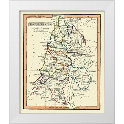 Middle East Palestine Israel - Fenner 1830 White Modern Wood Framed Art Print by Fenner