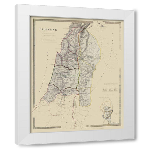 Middle East Palestine Israel - Chapman 1830 White Modern Wood Framed Art Print by Chapman
