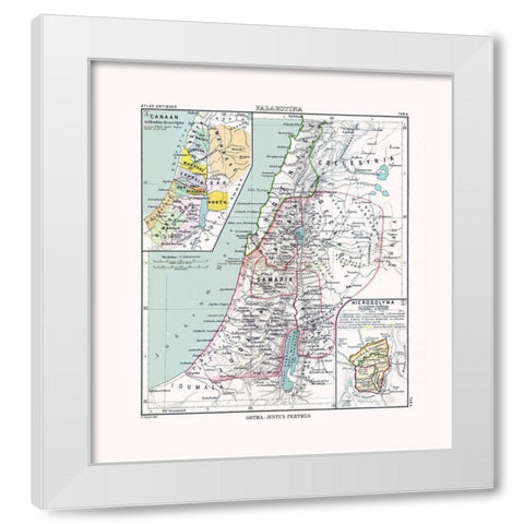 Middle East Palestine Israel - Perthes 1896 White Modern Wood Framed Art Print by Perthes
