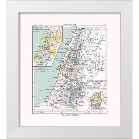Middle East Palestine Israel - Perthes 1896 White Modern Wood Framed Art Print by Perthes