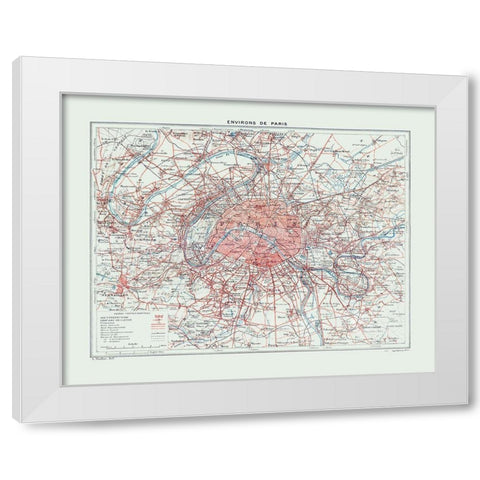 Europe Paris France - Colton 1921 White Modern Wood Framed Art Print by Colton