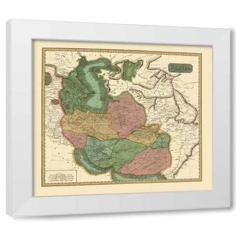 Middle East Persia - Thomson 1817 White Modern Wood Framed Art Print by Thomson