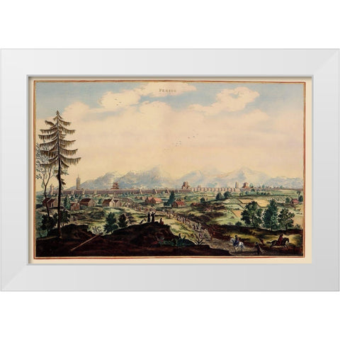 Peking China Picture - Nieuhoff 1655 White Modern Wood Framed Art Print by Nieuhoff