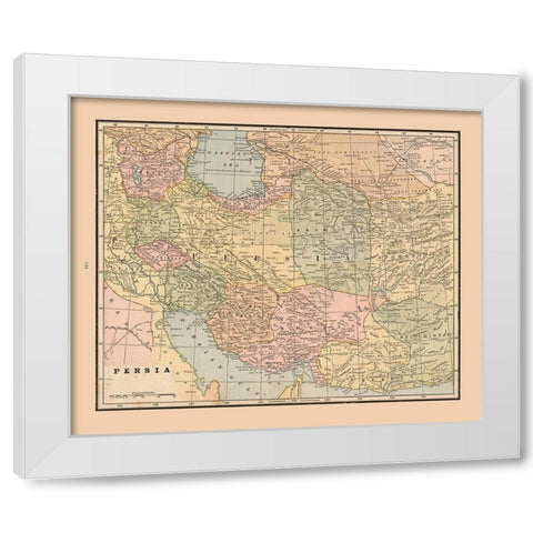Middle East Persia - Cram 1888 White Modern Wood Framed Art Print by Cram