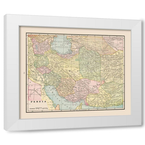 Middle East Persia - Cram 1892 White Modern Wood Framed Art Print by Cram