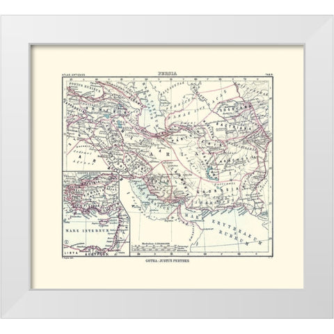 Middle East Persia - Perthes 1896 White Modern Wood Framed Art Print by Perthes