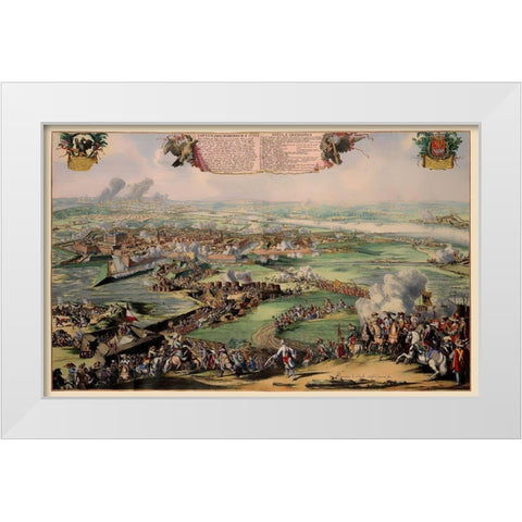 Philippsburg Castle Siege Germany - DeHooghe 1676 White Modern Wood Framed Art Print by De Hooghe