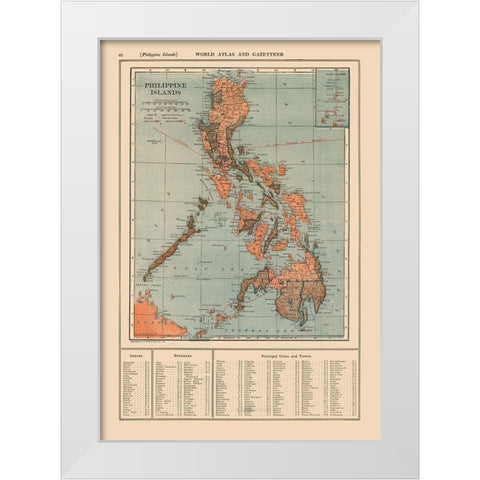 Asia Philippine Islands - Reynold 1921 White Modern Wood Framed Art Print by Reynold