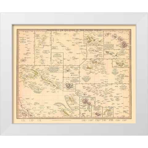 Polynesian Islands Oceania - Chapman 1840 White Modern Wood Framed Art Print by Chapman